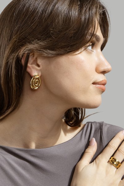 Resin Örhänge - 18k Gold Plated