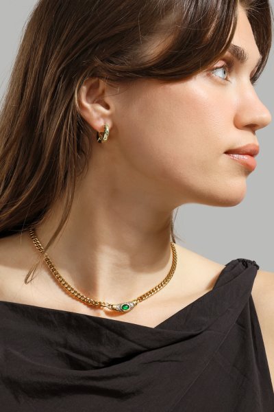 Örhänge Luxe Ripple Hoops - 18k Gold Plated