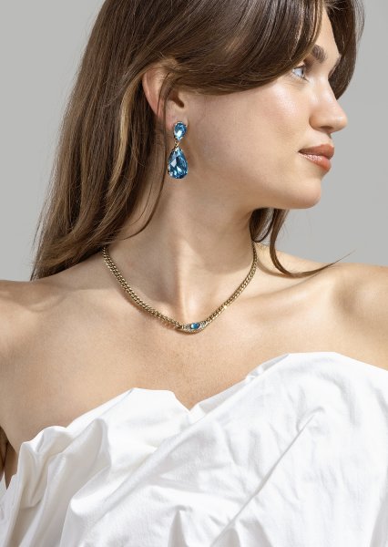 Azulora Icy Blue Örhängen – 18k Guldpläterade