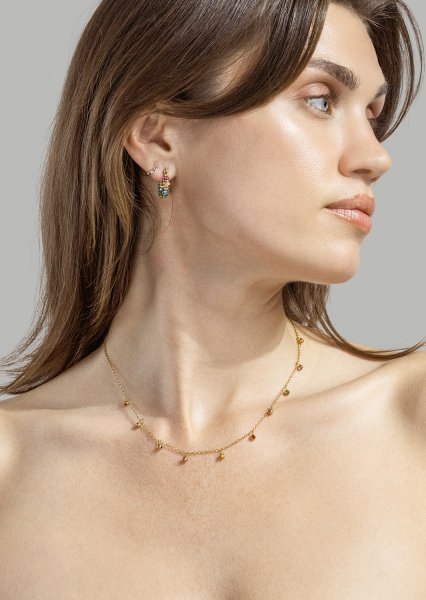 Colored Pearl Hoop Örhänge - 18k Guldpläterat
