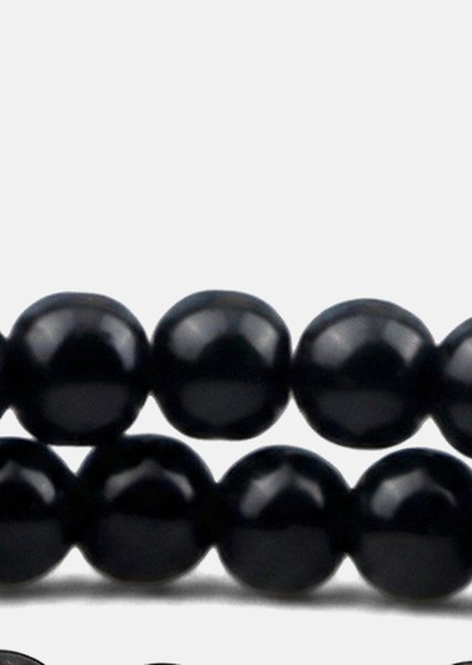 Pärlarmband Obsidian Halo
