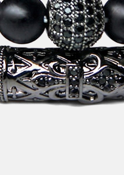 Pärlarmband Obsidian Crown