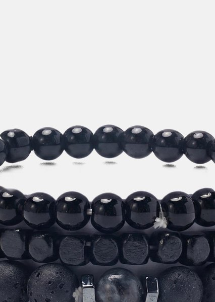 Pärlarmband Obsidian Edge