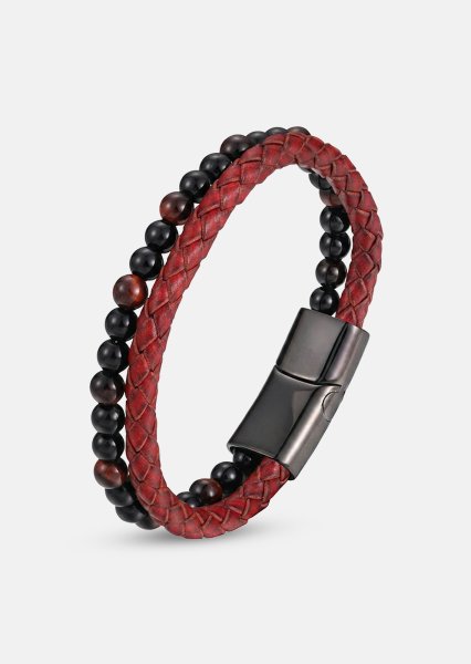 Läderarmband Crimson Nexus