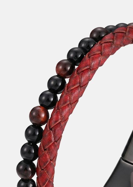 Läderarmband Crimson Nexus