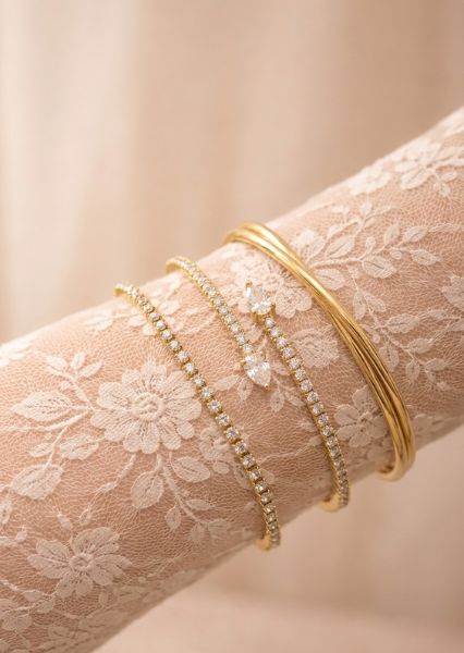 Armband Lumière Spark Stack - 18k Guldpläterat