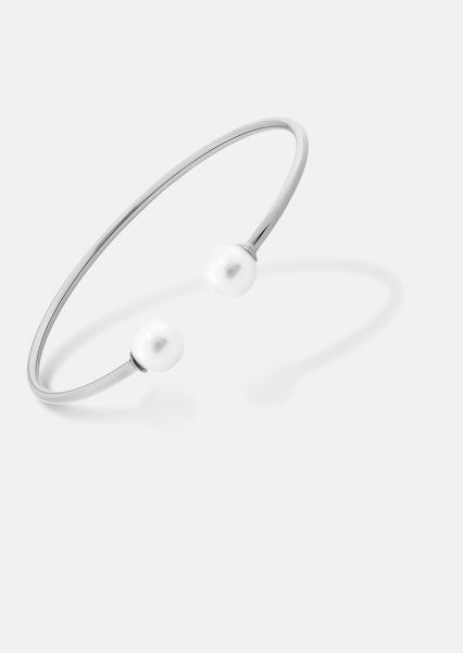 Pearl End Cuff Bracelet - Silverpläterat