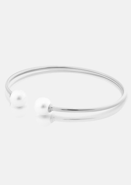 Pearl End Cuff Bracelet - Silverpläterat