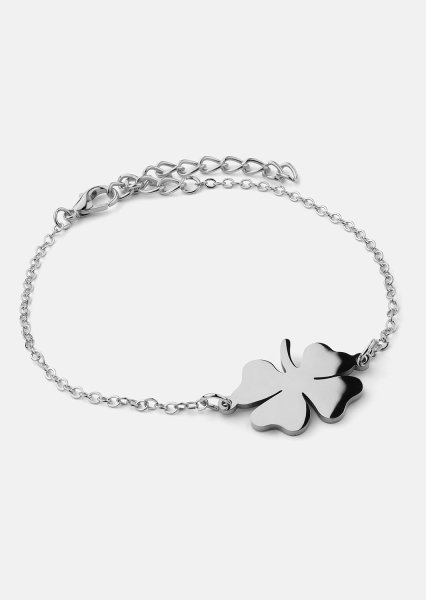 Golden Clover Charm Bracelet - Silver Plated