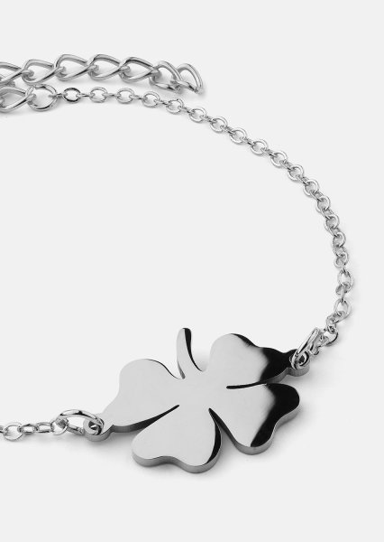 Golden Clover Charm Bracelet - Silver Plated