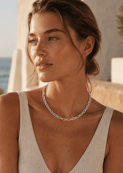 Halsband Luxe Link - Silverpläterat