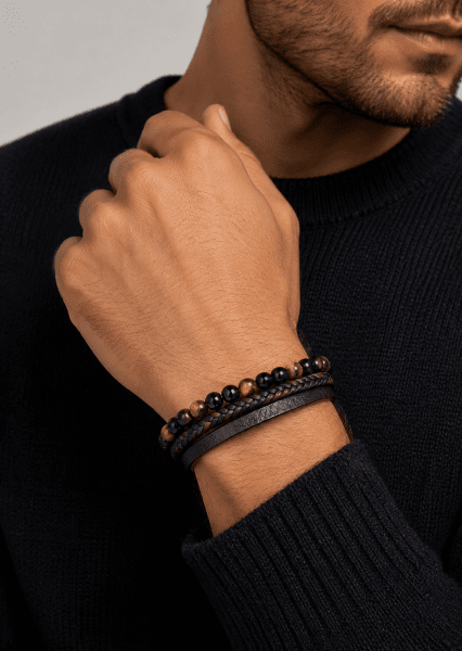 Läderarmband Raven Echo