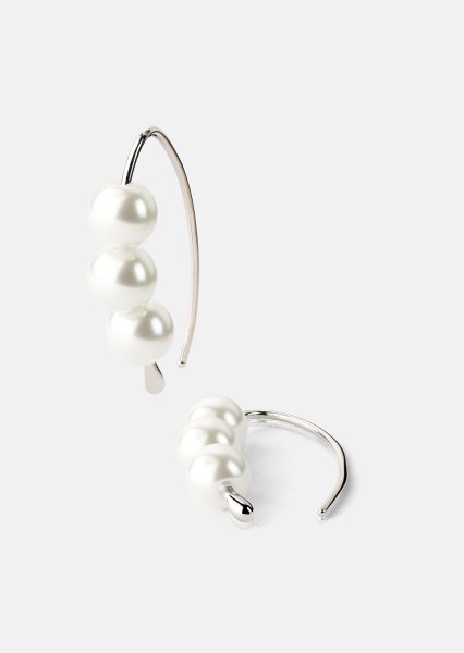 Örhänge Pearl Arc - Silverpläterat