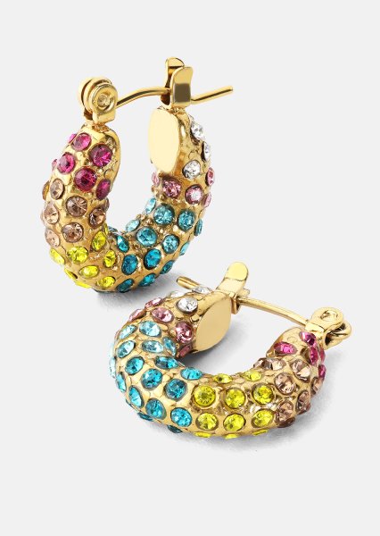 Colored Pearl Hoop Örhänge - 18k Guldpläterat