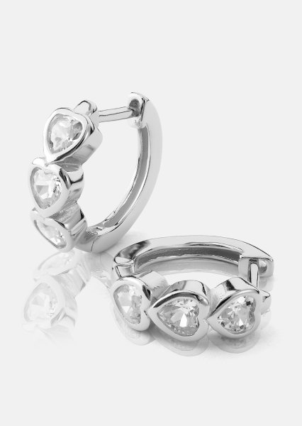 Örhänge Heart Hoops - Silverpläterat