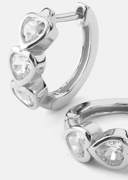 Örhänge Heart Hoops - Silverpläterat
