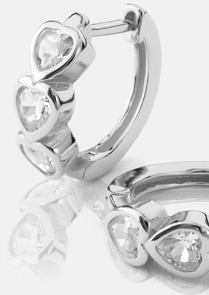 Örhänge Heart Hoops - Silverpläterat