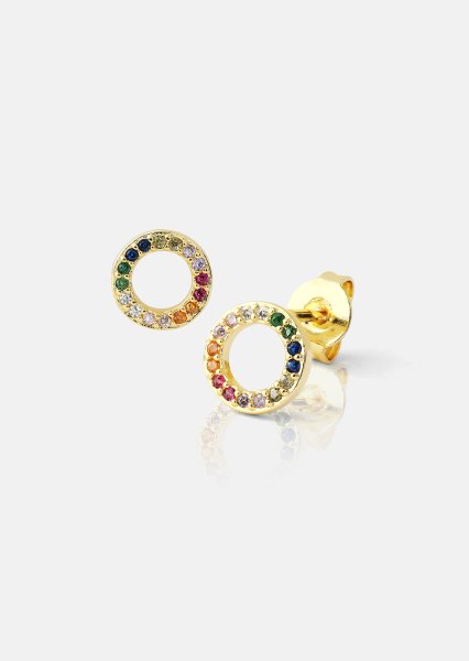 Örhängen Prism Halo - 18k Guldpläterade