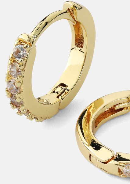Örhängen Crystal Hoops - 18k Guldpläterade