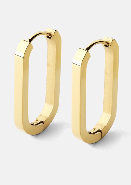 Örhänge Edge Hoops - 18k Gold Plated
