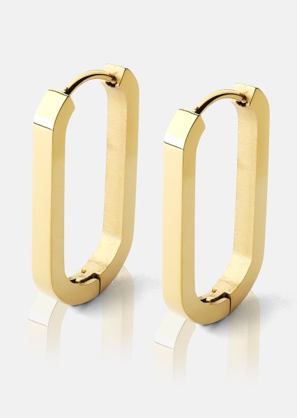 Örhänge Edge Hoops - 18k Gold Plated