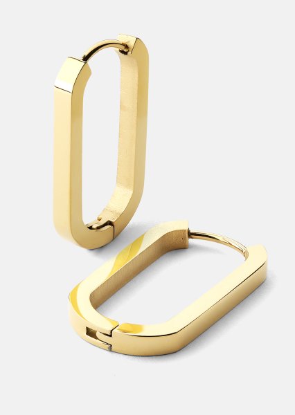 Örhänge Edge Hoops - 18k Gold Plated