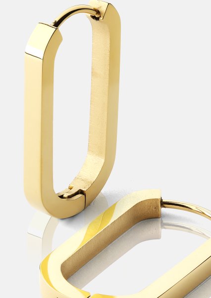 Örhänge Edge Hoops - 18k Gold Plated