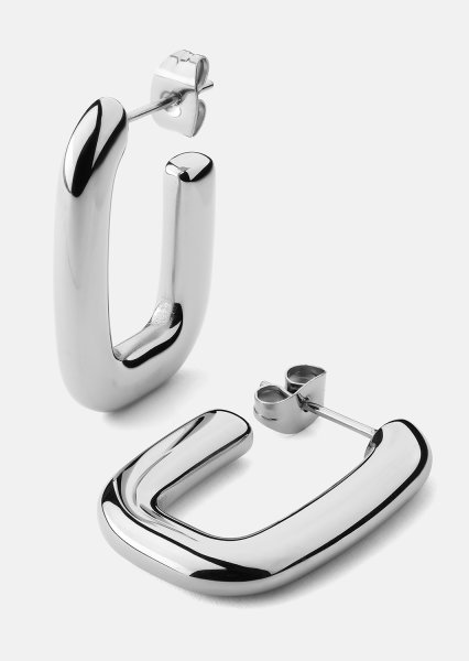 Örhänge Chunky Rectangle - Steel