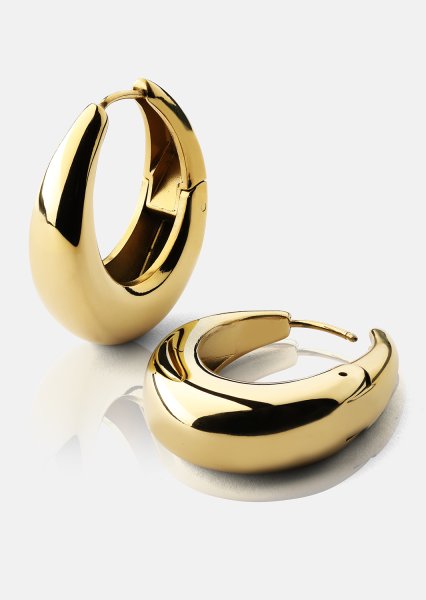 Örhängen Bold Curve – 18k Guldpläterade