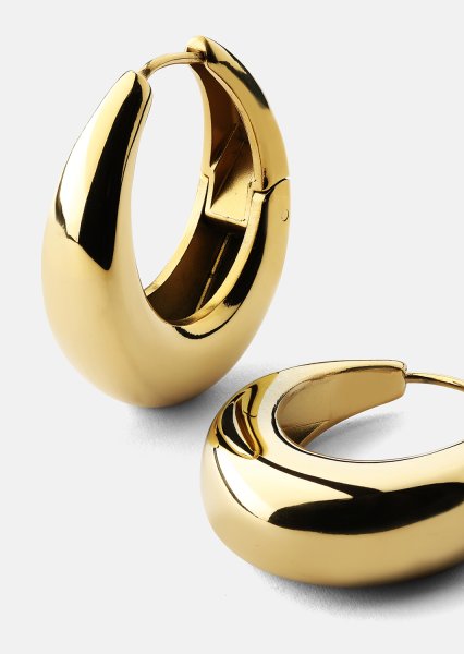 Örhängen Bold Curve – 18k Guldpläterade