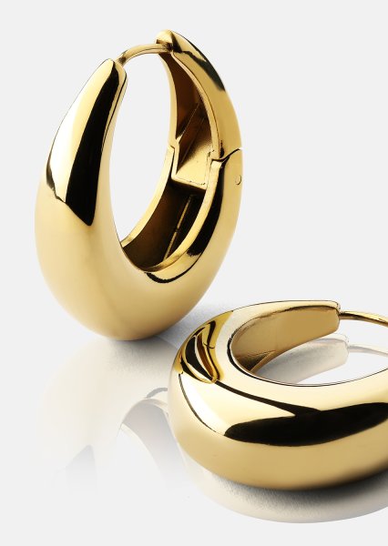 Örhängen Bold Curve – 18k Guldpläterade