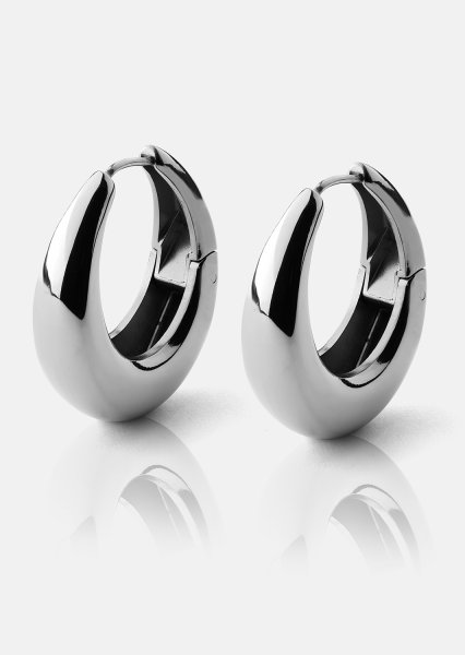 Örhängen Bold Curve – Silverpläterade