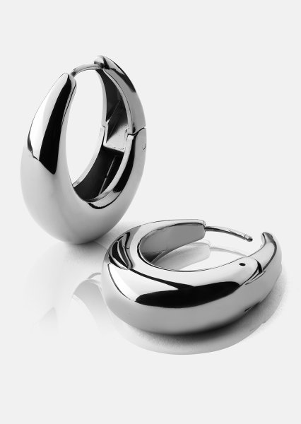 Örhängen Bold Curve – Silverpläterade