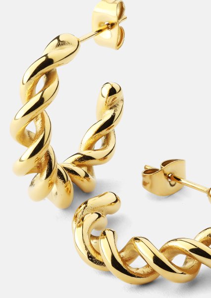 Örhänge Twist of Gold - 18k Gold Plated