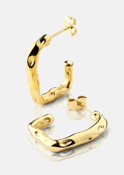 Örhänge Sculptura - 18k Gold Plated