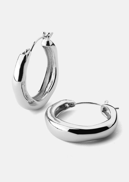 Örhänge Mila Hoops - Silverpläterat