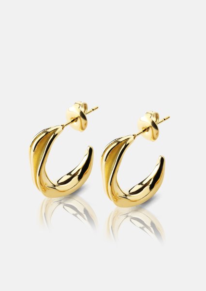 Örhängen Gleaming Flow - 18k Guldpläterade