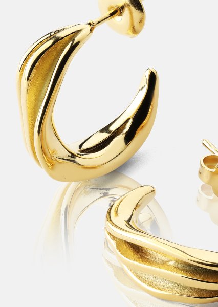 Örhängen Gleaming Flow - 18k Guldpläterade