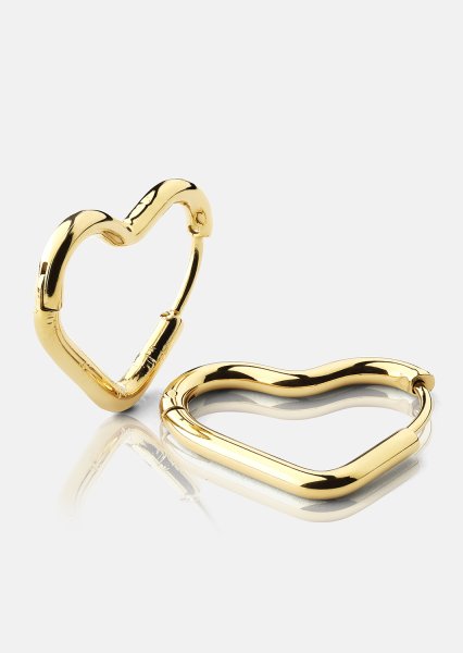 Örhänge Heart's Embrace - 18k Guldpläterat
