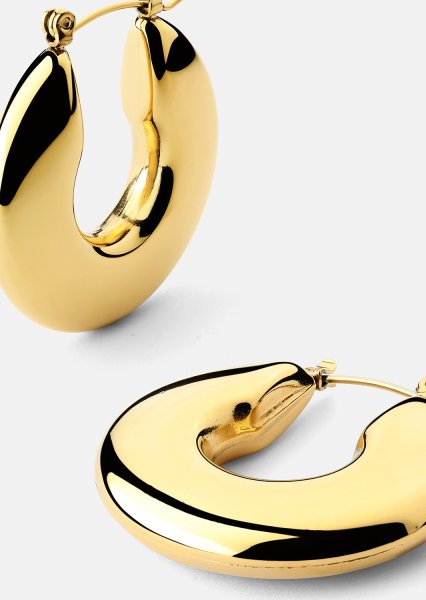Örhänge Luna Bold Hoops - 18k Guldpläterat