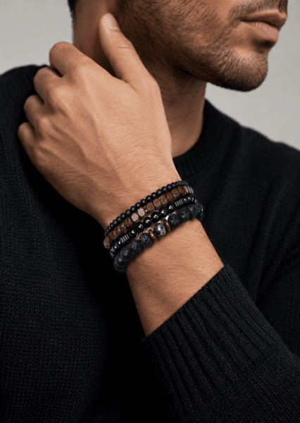 Pärlarmband Obsidian Knack