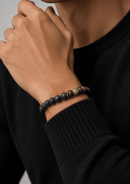 Pärlarmband Obsidian Whirl