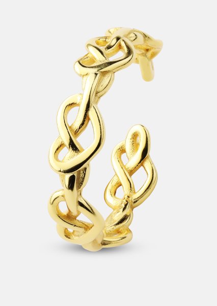 Ring Heart Link - 18k Guldpläterad