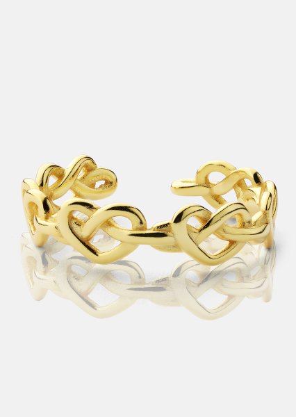 Ring Heart Link - 18k Guldpläterad