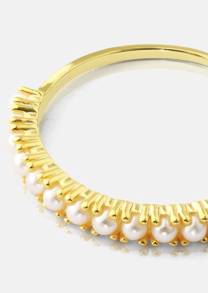 Golden Pearl Serenity Ring - 18k Guldpläterad