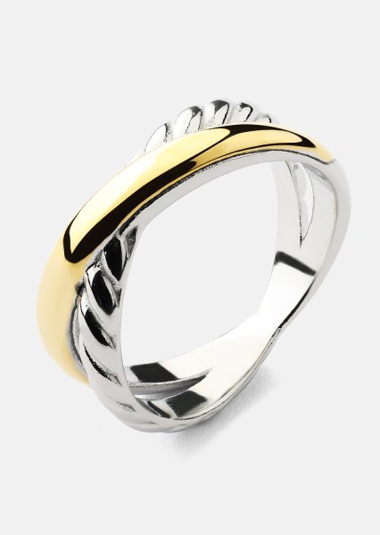 Ring Golden Silver Twist - 18k Guldpläterad