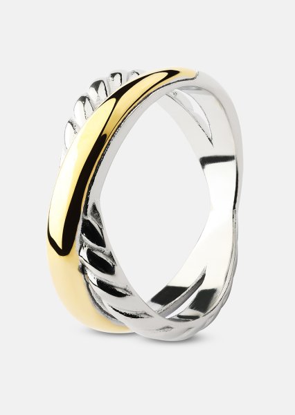 Ring Golden Silver Twist - 18k Guldpläterad