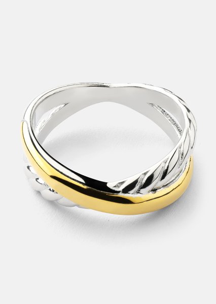 Ring Golden Silver Twist - 18k Guldpläterad