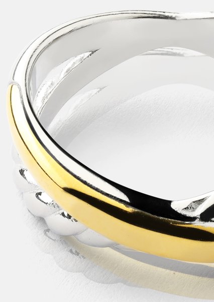Ring Golden Silver Twist - 18k Guldpläterad
