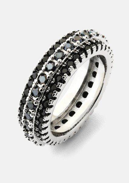 Ring Dark Crystal Shimmer- Silverpläterad